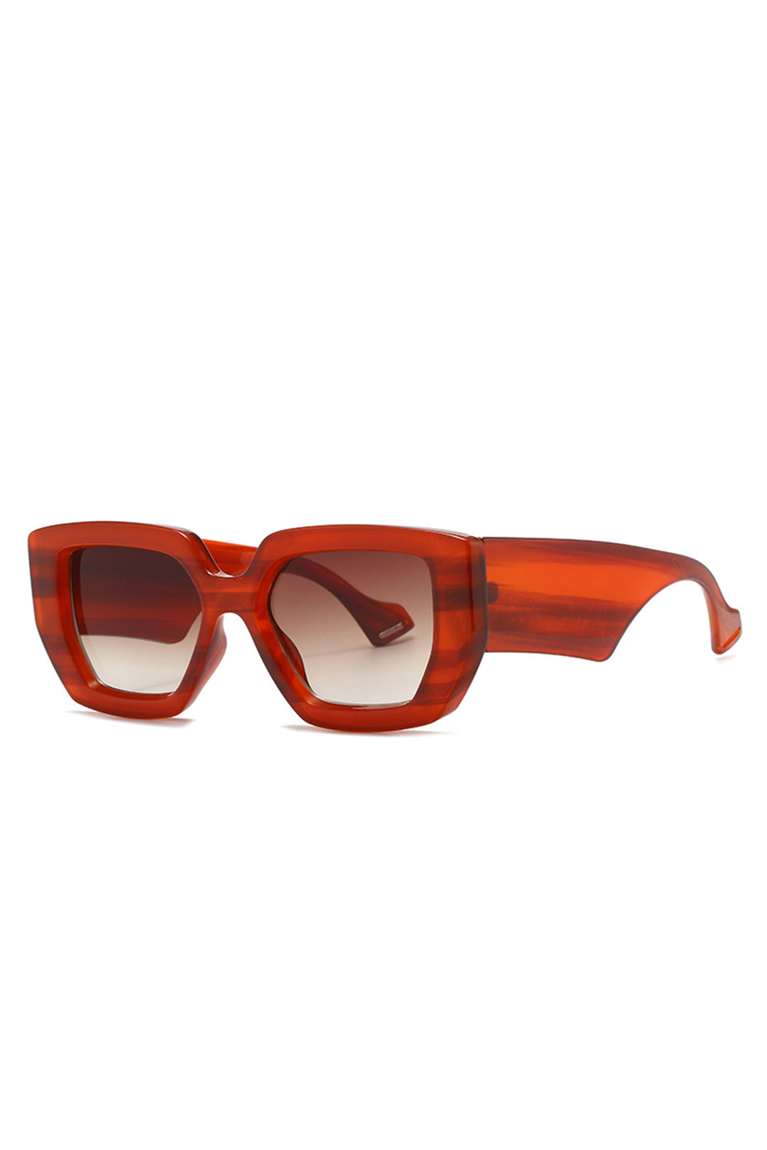 Square Sunglasses With Printed Temples